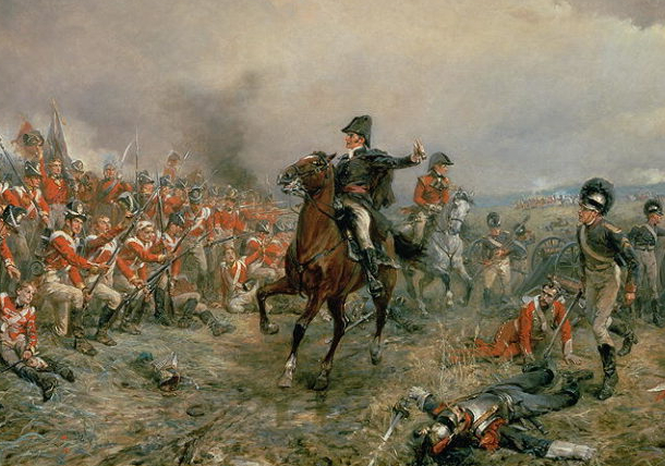 The-Duke-of-Wellington-at-Waterloo-Robert-Alexander-Hillingford-oil-painting-1-768x492